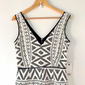 Nordstrom Dolce Vita Black and White Jumpsuit Lace Overlay Women's Size Large